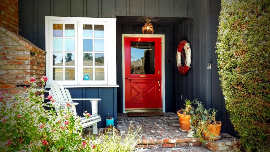 red front door